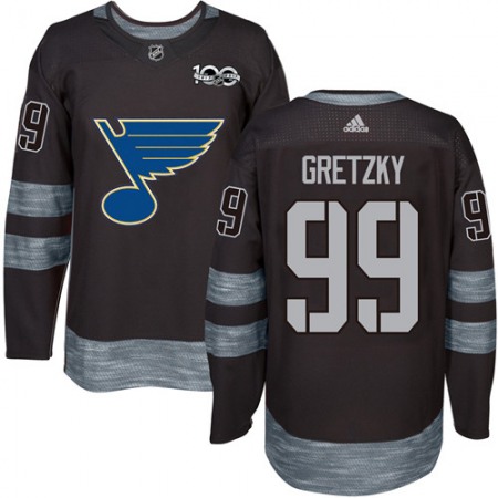 Blues #99 Wayne Gretzky Black 1917-2017 100th Anniversary Stitched NHL Jersey