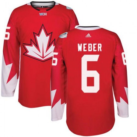 Team CA. #6 Shea Weber Red 2016 World Cup Stitched NHL Jersey