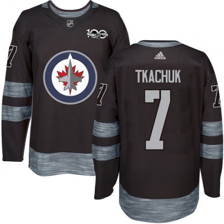 Jets #7 Keith Tkachuk Black 1917-2017 100th Anniversary Stitched NHL Jersey