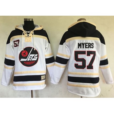 Jets #57 Tyler Myers White Sawyer Hooded Sweatshirt Stitched NHL Jersey