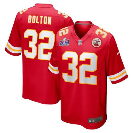 Men's Kansas City Chiefs #32 Nick Bolton Nike Red Super Bowl LVIII Game Jersey